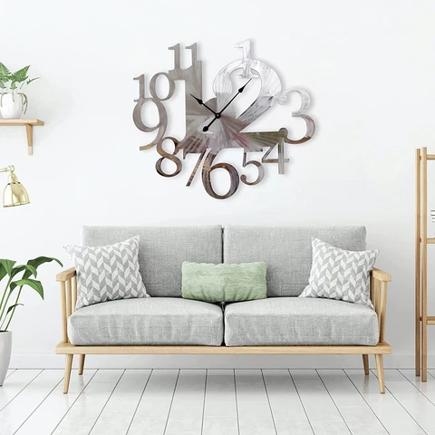 New Craftter 30 inch Stainless Steel Textured Finish Metal Wall Clock Cover