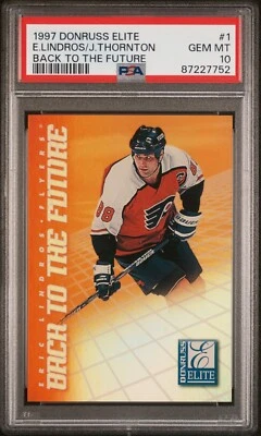 Donruss Elite Eric Lindros Joe Thornton Back to the Future 1997-98 PSA 10 #/1500 Foto 1 de 2