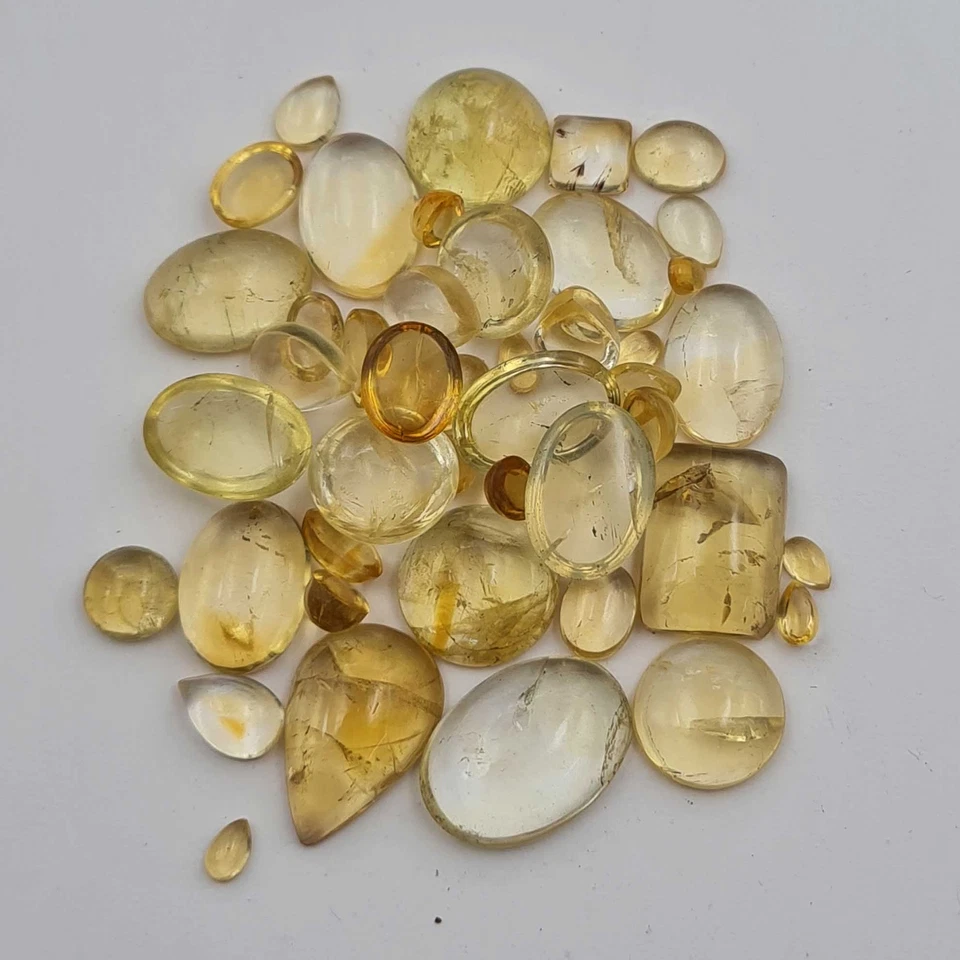 Natural Citrine Mix Shape Cabochon Loose Gemstone Lot 35 Pcs 3*5-13-18 MM 100 CT - Image 1 of 3