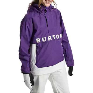Women's BURTON Frostner 2L Anorak Snow Jacket - IMPERIAL PURPLE/STOUT WHITE - Picture 1 of 8
