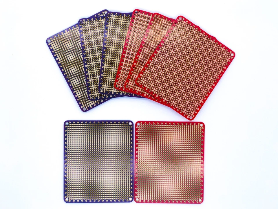 TOMANDTOM Premium Gold 5Pcs 2.0mm Double Perfboard Prototype PCB Board Circuit