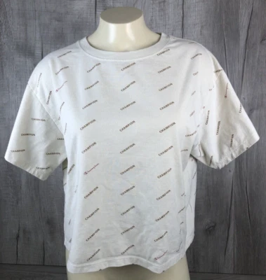 Champion Crop Top Shirt All Over Print Athletic Wear Womens Size L - Image 1 of 4
