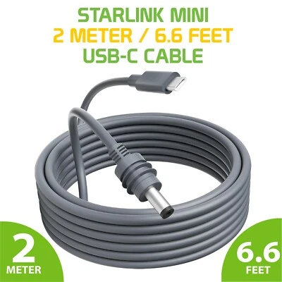 Cellet 2-Meter/6.6-Feet USB-C to DC Power Cable Compatible with Starlink mini - Image 1 of 4