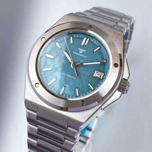 Mother of Pearl 40mm Sapphire 10ATM Japan NH35 Automatic Men Mechanical Watch - Picture 1 of 28