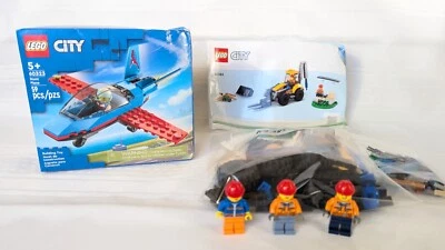 LEGO CITY 60323 STUNT PLANE & 60385 CONSTRUCTION DIGGER w. extra Minifigure (89) - Image 1 of 4