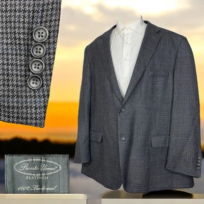 Pronto Uomo Platinum Sport Coat Mens 52L Multicolor Lambswool Double Vented - Image 1 of 4
