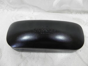 Coach New York Black Hard Clamshell Eye Glass Case Holder Sun Glass + Cloth - Picture 1 of 1