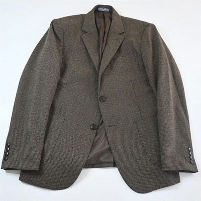 Paul Jones MediumR Brown Houndstooth Wool Tweed Mens Blazer Jacket Sport Coat - Image 1 of 4