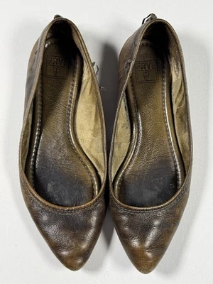 Zapatos de ballet Frye Regina punta plana para mujer 7M cuero marrón puntiagudo clásicos Foto 1 de 4