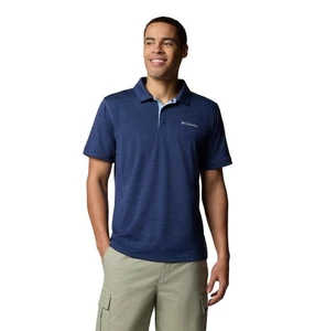 Columbia Mens Sage Peak Knit Polo, Dark Mountain Heather, Small - Afbeelding 1 van 6