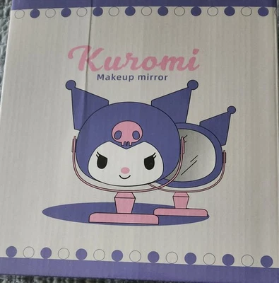Espejo de maquillaje Kuromi púrpura rosa ajustable autoportante nuevo en caja Foto 1 de 3