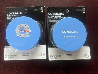 x2 NEW Covergirl Clean Matte Pressed Powder Oil Control # 510 Classic Ivory - Image 1 of 3