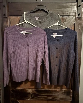 Cárdigan Laura Scott para mujer tejido con cable suéter hecho a mano lote de 3  Foto 1 de 4