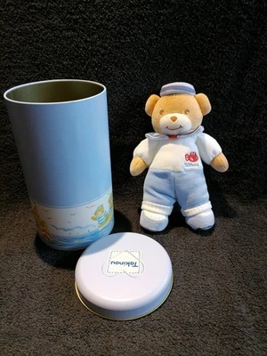 Doudou peluche ours marin bleu pompon rouge Takinou NEUF - Photo 1/3