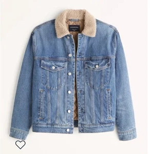 ABERCROMBIE & FITCH Denim Trucker Jacket Men Medium NEW $140 Stretch Quilted - Picture 1 of 24