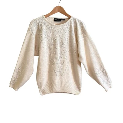 Suéter Vintage Años 90 Seda Mezcla Angora Con Cuentas por Uno & Una Foto 1 de 4