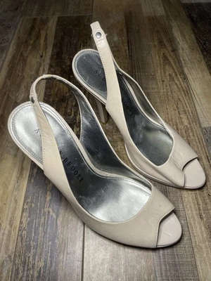 Tacones Audrey Brooke Tabbey para mujer de cuero con cordones punta abierta talla 7M Foto 1 de 4