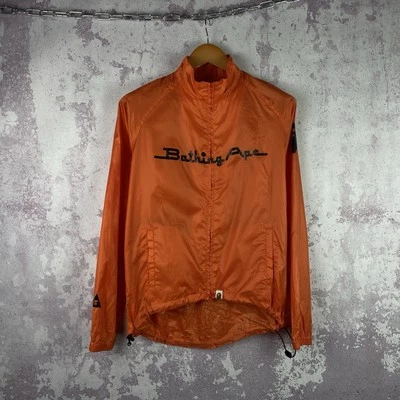 Vintage Bape Bathing Ape Windbreaker Jacket Men’s Y2K Orange Big Logo Size S - Image 1 of 4