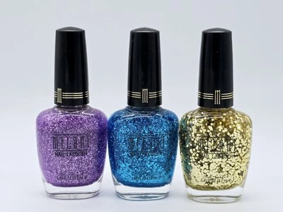 Milani Nail Polish Glitter #551 Lavender Fizz,  #523 Blue Flash, #531 Gold - Image 1 of 4
