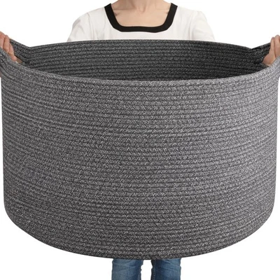 Large Woven Baskets for Storage, 23.6" x 23.6" x 14.6" Blanket Storage Living... - Image 1 of 4