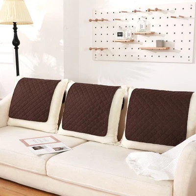 Recliner Headrest Protector Cover for Sofa Chair - Brown Foto 1 de 4