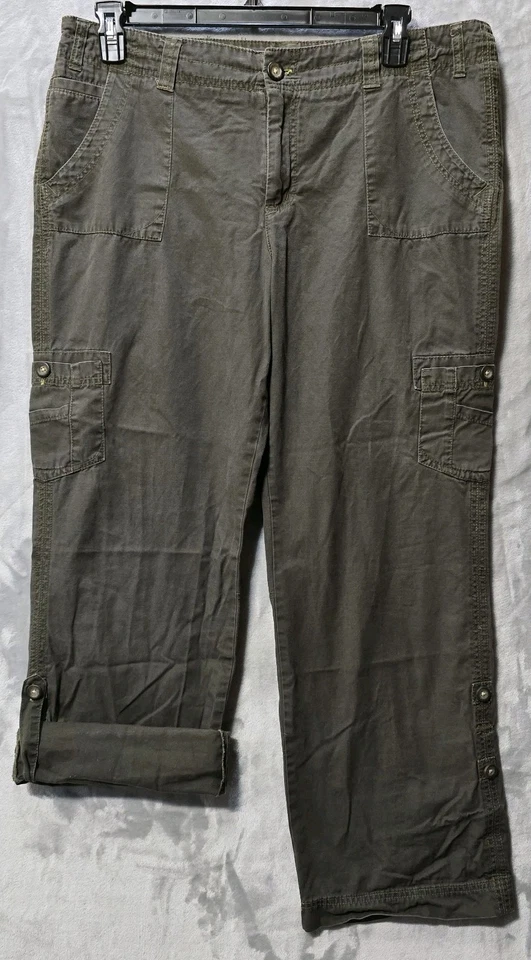 Pantalones Convertibles Merona Capri Rodilla Pantalones Cortos 16 Carga Verde Ejército Gorpcore Exterior Foto 1 de 4