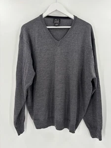 Jos. Suéter A Bank Para Hombres XL Gris 100% Lana Merino Pullover Cuello en V Tejido Informal - Imagen 1 de 16