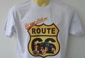 Camiseta Hot Rod talla grande S-5XL talla grande Route 66 gris - Imagen 1 de 1