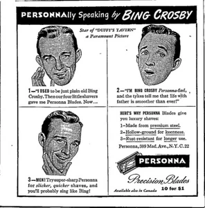 VINTAGE 1944 PERSONNA RAZOR BLADES PRINT AD - Picture 1 of 1