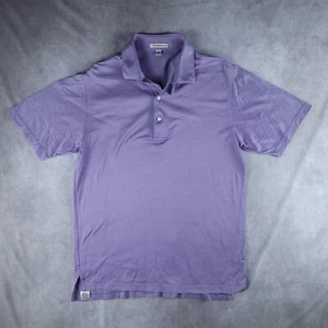 Peter Millar Mens Polo Shirt M Purple Golf Cotton Preppy Polka Dot - Picture 1 of 7