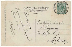 Regno d'Italia - Cartolina per Milano 1912 bollo navale Regia Nave San Giorgio - Imagen 1 de 2