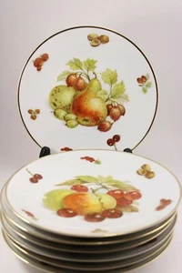 Set 7 piatti vintage Debra motivo frutta noce insalata Baviera Germania oro - Foto 1 di 7
