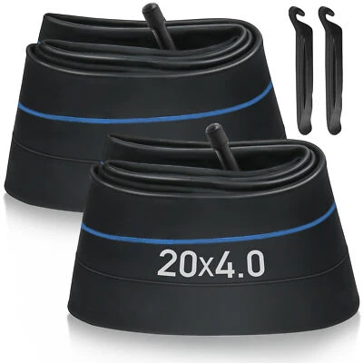 2 Paquetes 20 X 4.0 Tubo Interior Bicicleta Neumático FAT Bicicleta Eléctrica Neumático Schrader Válvula Foto 1 de 4