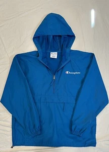 Champion Unisex XL Blue Packable Anorak Adjustable 1/4 Zip Top HoodJacket CO200 - Picture 1 of 4
