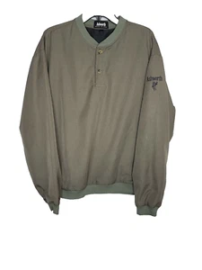 VTG Ashworth Mens Green L Golf Sports Wind Breaker Longsleeve 1/4 Button Lined - Picture 1 of 13