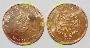 Guyana 1 Dollar 2015 RICE HARVEST 17mm copper-steel Coin UNC - Picture 1 of 1