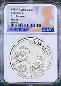 2023 P Australia Silver Kookaburra NGC MS 70 $1 1 oz Coin Flag FR Label PERFECT - Picture 1 of 2