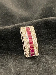 Pave 1,15 Cts Rund Brilliant Cut Diamanten Rubin Anhänger In 750 Solide 18K Gold - Bild 1 von 12