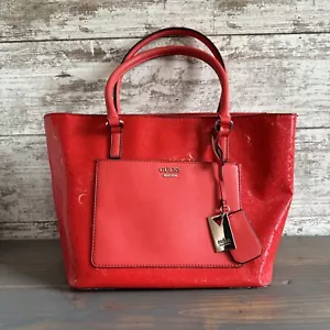Guess Cuba Red Shoulder Bag Tote 10"H x 15.5"W x 6"D - Picture 1 of 5
