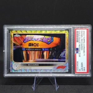 2022 Topps Chrome F1 DANIEL RICCIARDO Gold Wave /50 #40 PSA 10 - Picture 1 of 2