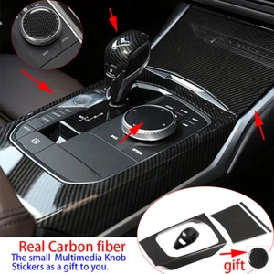 4*Real Carbon Fiber Gear Shift Panel Cover Fit For BMW 3 Series G20 G28 2019-20 - Picture 1 of 12