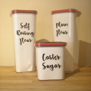 5 x PERSONALISED VINYL LABEL - KITCHEN/BAKING STORAGE - JARS/BOX/CANISTER/TUBS - Picture 1 of 1