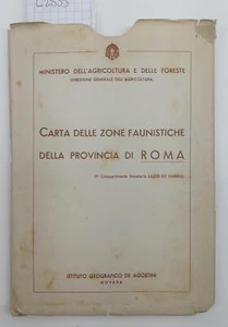 Carta delle zone faunistiche della provincia di Roma De Agostini Novara 1930 c.a - Bild 1 von 4
