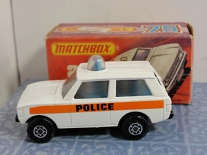 MATCHBOX SUPERFAST #20 VERPACKT ROLAMATICS POLIZEI PATROUILLE BLAU SPINNER J BOX 1975-80 - Bild 1 von 8