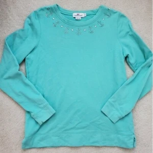 Vineyard Vines Aqua Rhinestone Anchor Sweatshirt szS - Picture 1 of 11