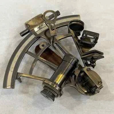 8''Antiques Hub Brass Ship History Sextant Vintage Solid Antique Brass Nautical - Image 1 of 4