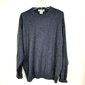 I Levrieri Cashmere Silk Cableknit Sweater Italy Men Size Large Blue Crew Neck - Picture 1 of 5