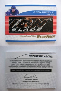 2016-17 President's Choice Stickrack Sylvain Lefebvre 1/1 New York Rangers Stick - Picture 1 of 1