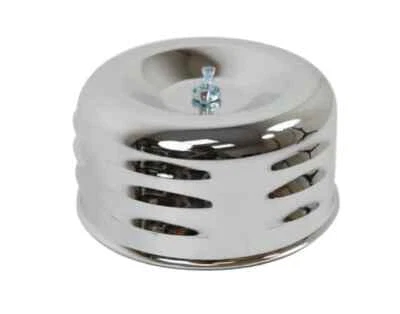 Filtro de aire cromado - 4′′ x 2 7/8′′ - con persianas - 2 5/8′′ cuello - Hot Rod - Rat Rod Foto 1 de 2