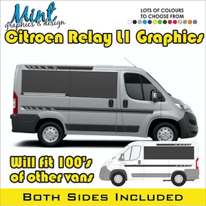 L1 CITROEN RELÉ AUTOCARAVANA CÁMPER FURGONETA RAYAS GRÁFICOS CALCOMANÍAS CUALQUIER COLOR 033 - Imagen 1 de 4